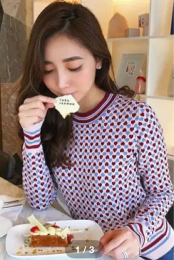 하트 무늬 니트 스웨터 긴팔 tara jarmon