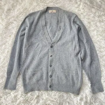 캐시미어 100% ALPHA [ L ] 니트 가디건 그레이