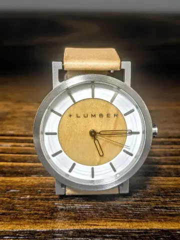 LUMBER 아날로그 손목시계 화이트/베이지