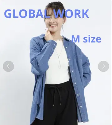 GLOBAL WORK 데님 오버 사이즈 셔츠 블루 M