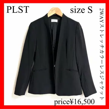 PLST 2way 스트레치 칼라리스 자켓 블랙 S 사이즈