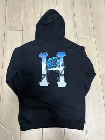 HUF 백 프린트 후드티 M 블랙