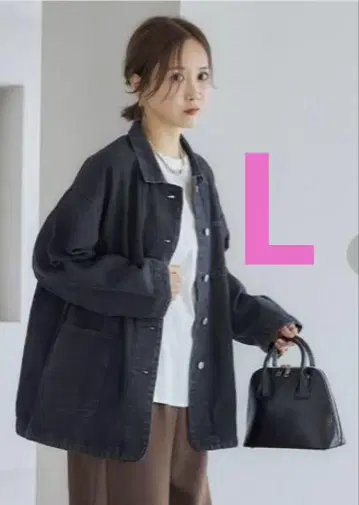 시마무라 다나카 리나 프로듀스 데님 커버올 자켓 L 사이즈