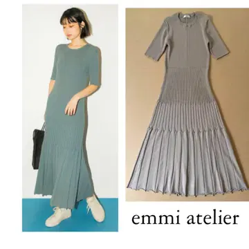 emmi atelier 랜덤 리브 롱 원피스