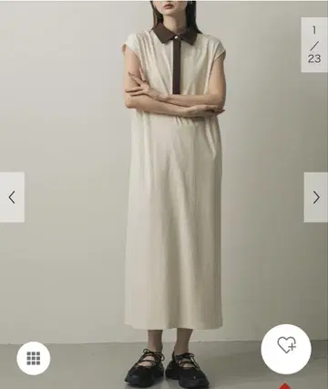 아이보리 슬리브리스 롱 원피스