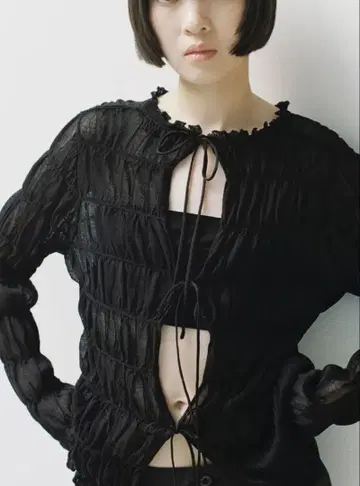 ZARA 셔링 니트 가디건