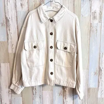 아이보리 데님 자켓 M 사이즈
