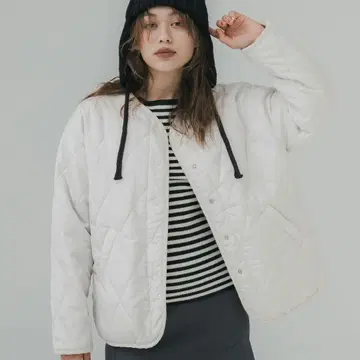 coca 2way 퀼팅 자켓 보아 화이트 M 코트 블루종