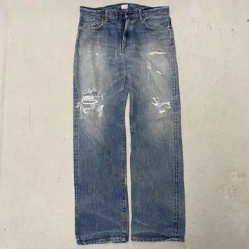EDWIN 505ZX 데미지 데님 W33 L34 아메카지 Y2K
