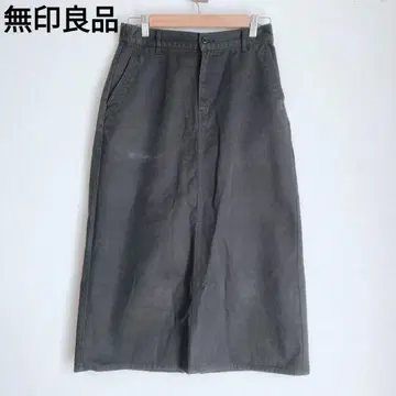 무인양품 타이트 스커트 미디 스커트 심플 면 그레이 M