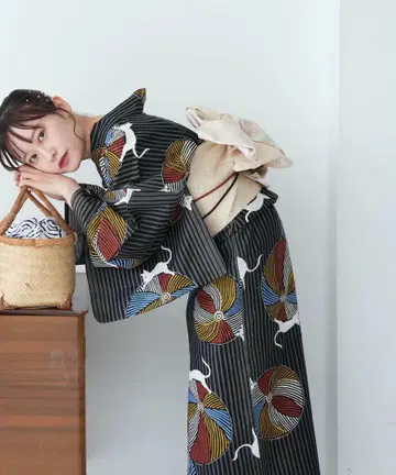 미사용 새상품 utatane 니코앤티크 유카타&오비 세트