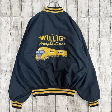 70s 80s USA Pla-Jac WILLIG 기업 자수 바시티 자켓