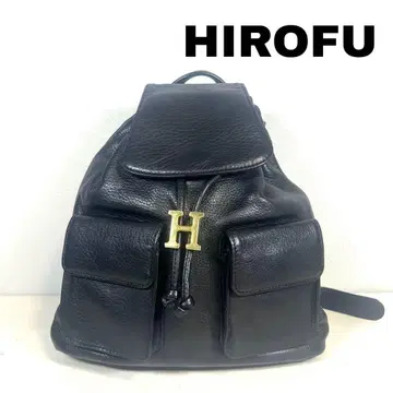 [ 새상품급 ] HIROFU 히로후 백팩 가죽 블랙 블랙