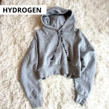 HYDROGEN 하이드로겐 숏 기장 후드티 그레이