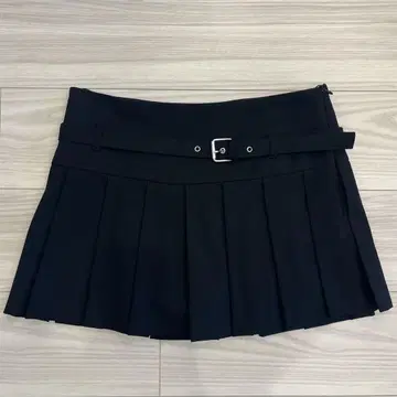 자라 ZARA 블랙 플리츠 스커트 벨트 포함