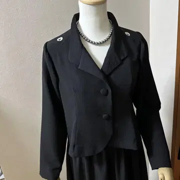 블랙 싸개 버튼 자켓