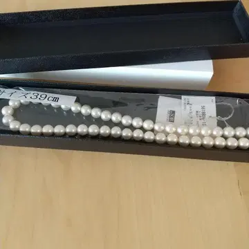 화이트 펄 목걸이 39cm
