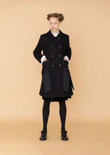 제인 마플 side ribbon dress coat 블랙