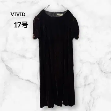 비비드 [17호] 반팔 원피스 벨로아 리본 광택 있음 브라운 이벤트