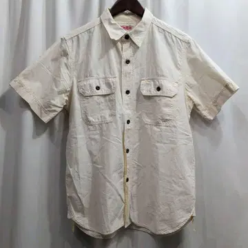 JELADO 젤라드 코튼 린넨 반팔 워크 셔츠 M 남성용