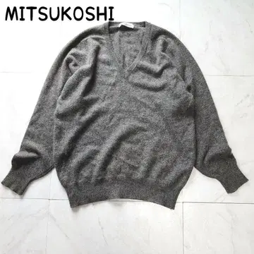 MITSUKOSHI 캐시미어 100% V넥 니트 스웨터 M 일본제