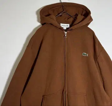 LACOSTE 라코스테 자수 로고 더블 지퍼 집업 후드티