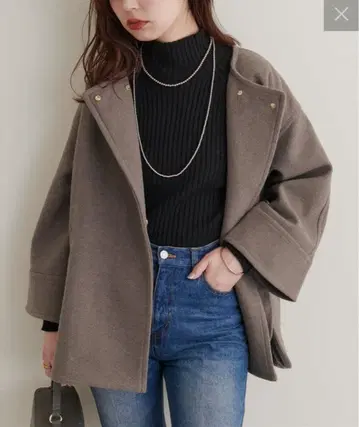 naturalcouture/고급스러운 미들 기장 토퍼 코트