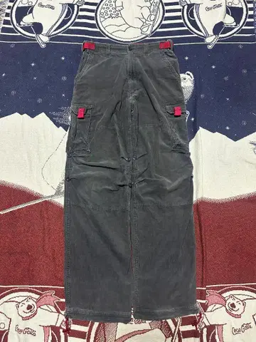 90s 00s 오시코시 코듀로이 카고 팬츠 블랙 와이드