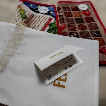 FEILER 초콜릿 패턴 손수건 약 25cm와 부츠 러버