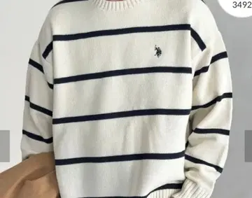 보더 M 사이즈 CPCM U.S. POLO ASSN. 크루넥 니트