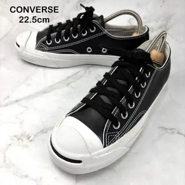 레어 CONVERSE 잭 퍼셀 블랙 가죽 스니커즈 22.5