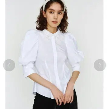 SNIDEL 레이스 스칼라 셔츠 블라우스