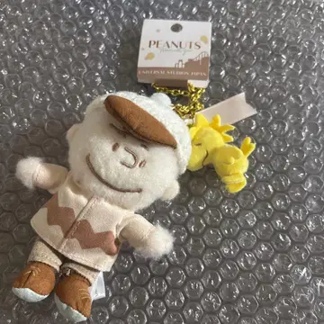 USJ 찰리 브라운 윈터 봉제 인형 키체인 우드 스틱