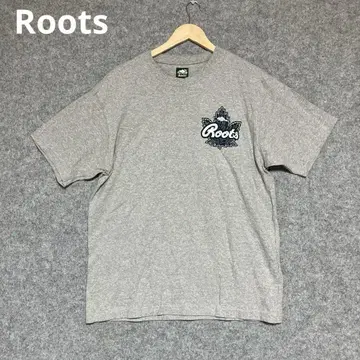 Roots 리프 로고 T셔츠 그레이