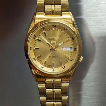Seiko 5 7S26-02C0 골드 뒷면 투명 자동 손목시계