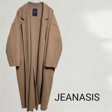 JEANASIS 롱 코트 울 베이지 오버 사이즈 성인 여성스러운