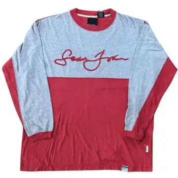Sean John 긴팔 티셔츠 자수 빨간색 HIPHOP B계