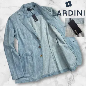 새상품급 LARDINI 3B 테일러드 자켓 샴브레이 사이즈 M 얼룩 있음
