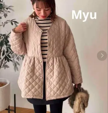 Myu 퀼팅 페플럼 코트