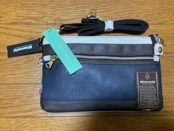 Bianchi 네이비 화이트 숄더백