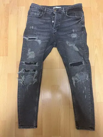 ZARA 데미지 가공 스키니 데님 자라
