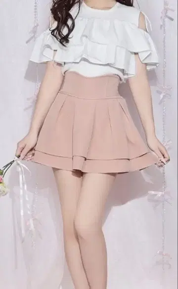 미셸 마카롱 슬림 레그 스커트 핑크 M 사이즈