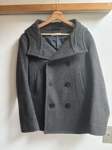 ORCIVAL 그레이 더블 브레스트 피 코트 3