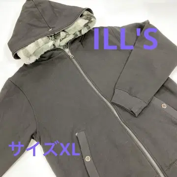 ILL S 지퍼 후드티 카모플라쥬 퍼 블랙 XL #2831