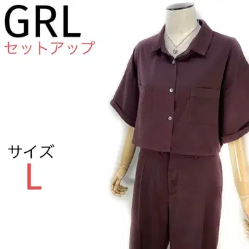 GRL 숏 기장 자켓 + 센터 프레스 와이드 팬츠 셋업 새상품급 L
