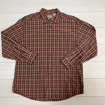 L.L.Bean 빨간색과 화이트 체크 셔츠 레귤러