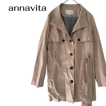 annavita 트렌치코트 비즈니스 데이트 벨트 포함 빅 사이즈 L
