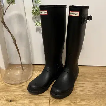 HUNTER 블랙 롱 부츠 블랙