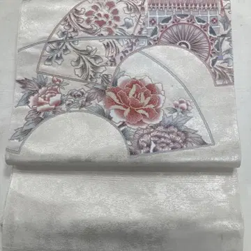 사가라 자수 은박에 꽃무늬 후쿠로 오비 고급스러운 디자인