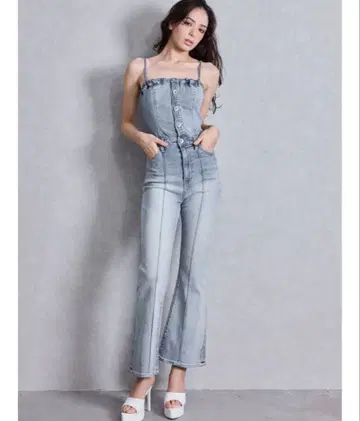 그라데이션 데님 프릴 살로펫
